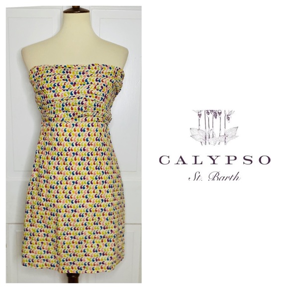 Calypso St. Barth Dresses & Skirts - Calypso St. Barth Strapless Ikat Dress. Size Small